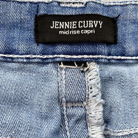 True Religion Jeans 28x24* Jennie Curvy Mid Rise Capri Cropped Denim Pants Women - Picture 8 of 13